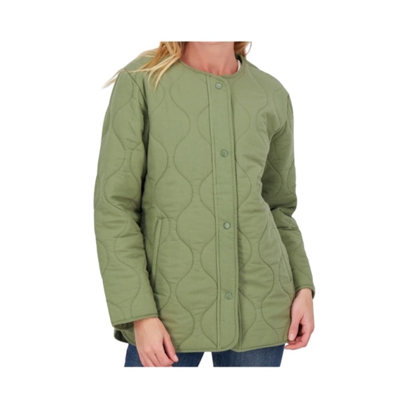 Lucky Brand Jackets & Blazers - Lucky Brand Green Lightweight Quilted Snap Front Jacket NWT Size M